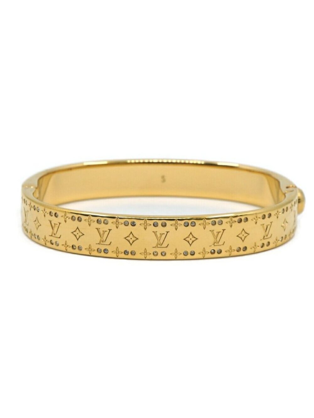 Louis Vuitton Rigid Bracelet Nanogram Strass Gold - Picture 2 of 10
